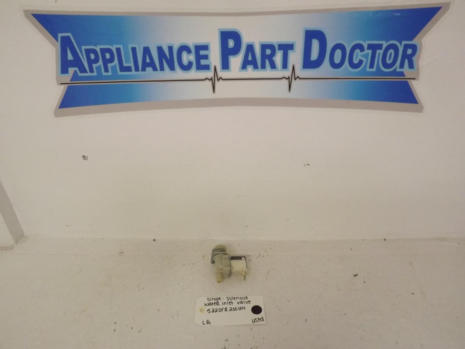 LG Washer 5220FR2006H Single-Solenoid Water Inlet Valve Used LG Washer 5220FR2006H Single-Solenoid Water Inlet Valve Used